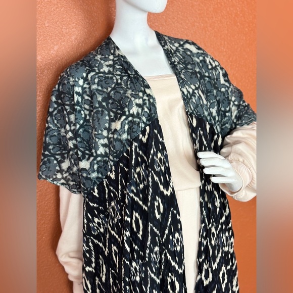 Anthropologie In Our Nature Kimono Top Cardigan Ikat Midnight One Size. E34 - Picture 10 of 16